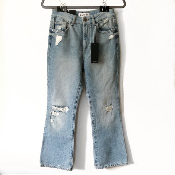 DL1961 Wallace High Waist Crop Flare Distress Jean - Picture 3 of 12